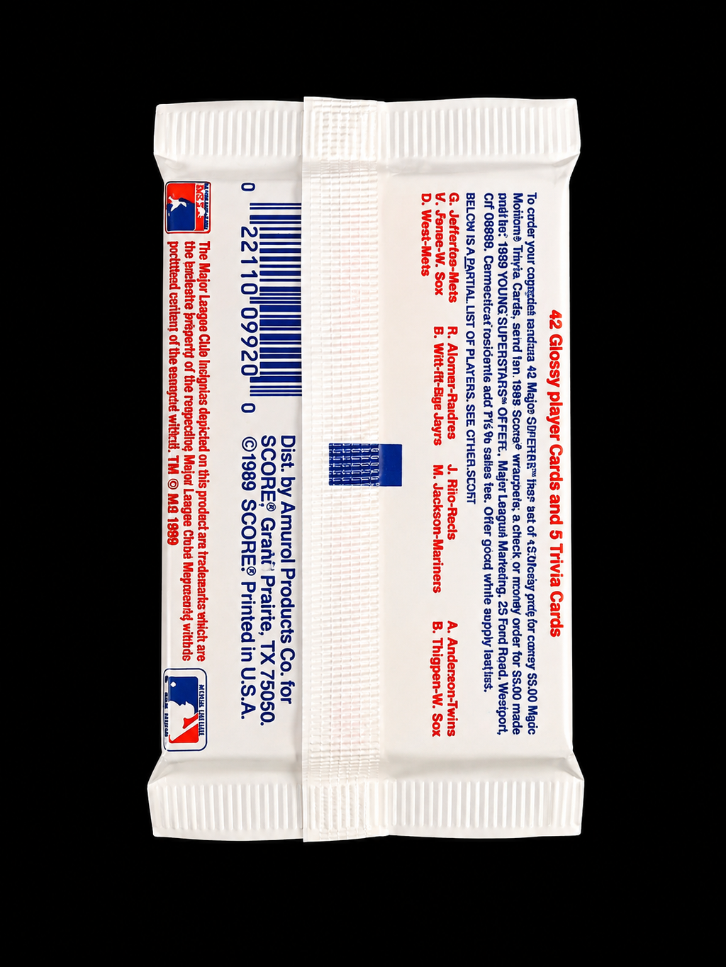 1989 SCORE BASEBALL