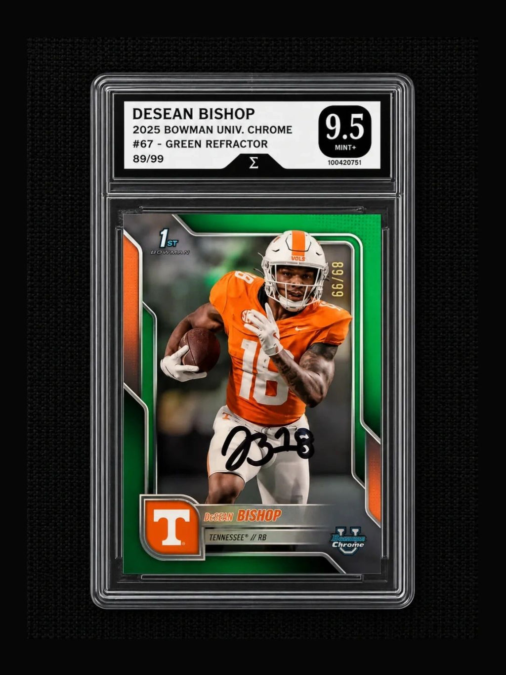 9.5 DeSEAN BISHOP Numbered Auto